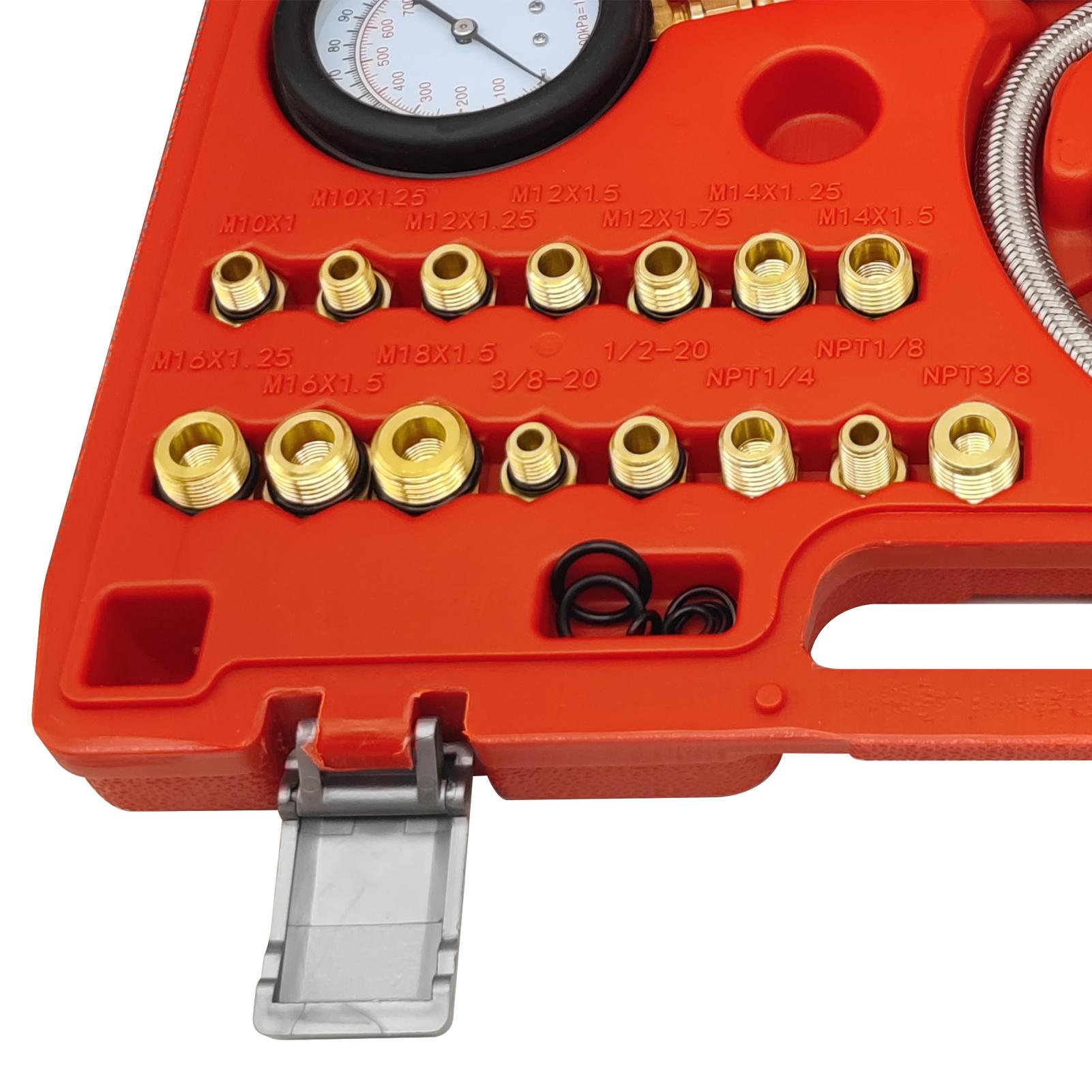 0-150 PSI Engine Fuel Injector Pump Pressure Tester Gauge Kit Oil Pressure Tester Tool Kit for Cars ATVs Trucks Use