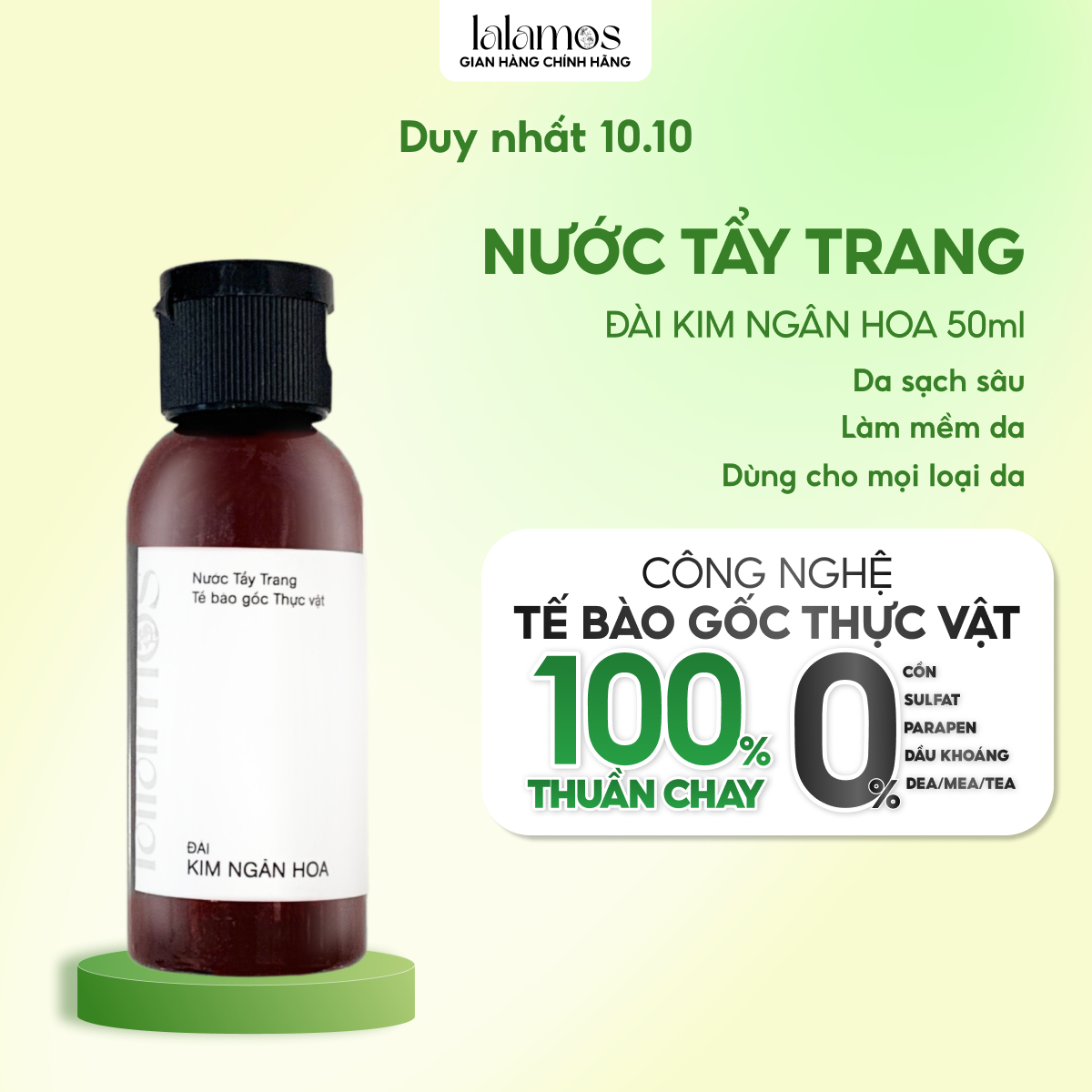 Nước Tẩy Trang Lalamos Đài Kim Ngân Hoa Sạch Sâu Mini Size - 50ml