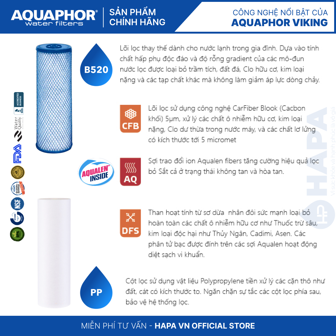Máy Lọc Nước Đầu Nguồn AQUAPHOR VIKING Lọc Tổng Sinh Hoạt Cho Căn Hộ, Chung Cư, Nhà Phố - Hàng Chính Hãng, Nhập Khẩu Châu Âu