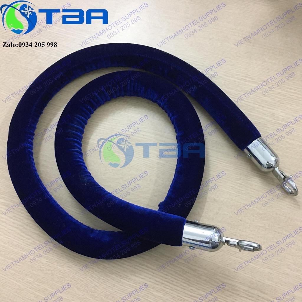 Dây nhung màu xanh thẫm cho cột trụ chắn inox