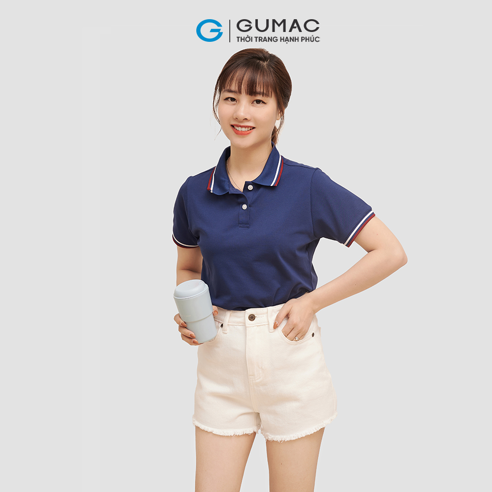 Áo polo nữ GUMAC ATC06002 bo phối viền