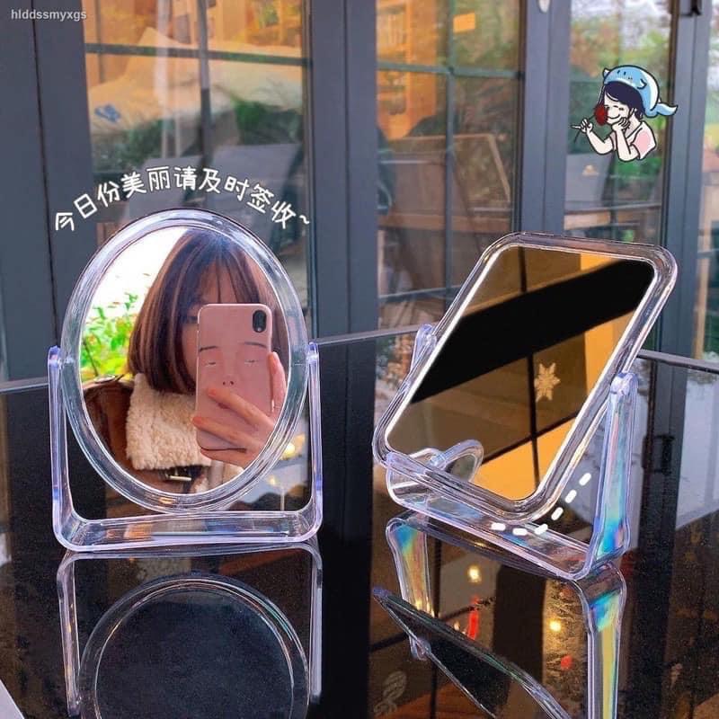 Gương Hai mặt 360Độ Gương soi trang điểm để bàn hình chữ nhật- hình tròn 18x21cm - Gương để bàn, Gương soi, Gương gấp