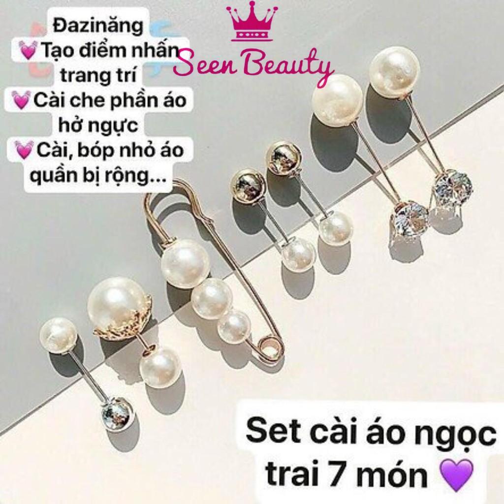 Set 7 Cài Áo Ngọc Trai Nhân Tạo