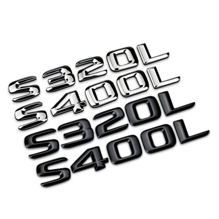 Decal tem chữ S400L dán đuôi xe ô tô Mercedes - Chất liệu: Hợp kim inox - Màu sắc: Bạc