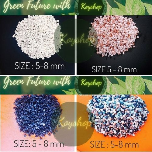 Sỏi nhiều màu size 5-8 mm trang trí hồ cá, chậu cây cảnh, terrarium, cây hoa kiểng, sen đá, xương rồng