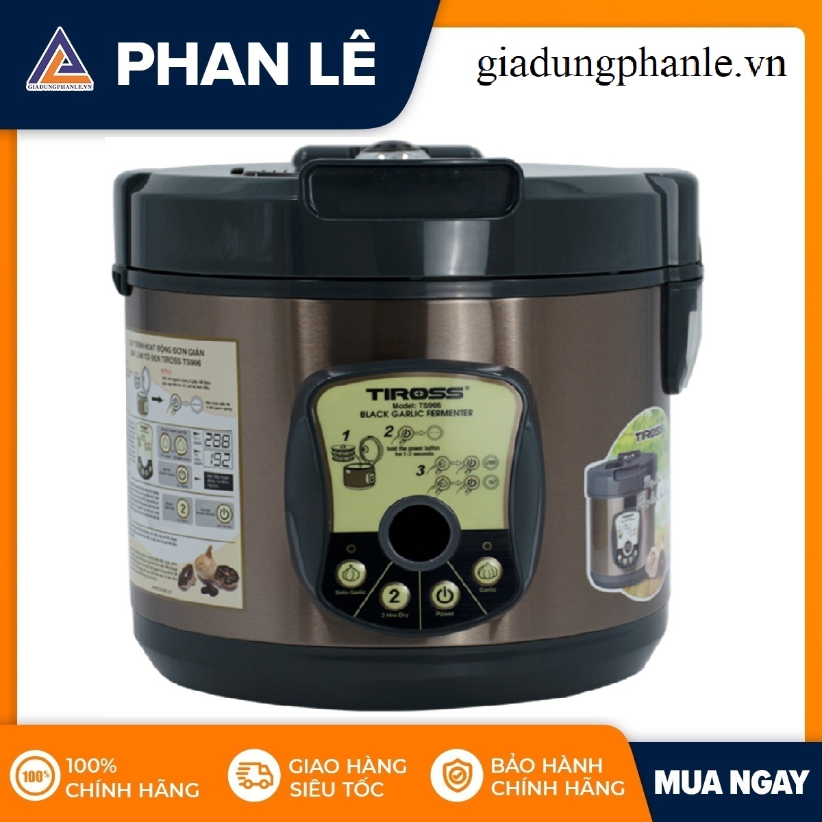 Máy Làm Tỏi Đen Tiross TS906 - Màu Bạc - Hàng chính hãng