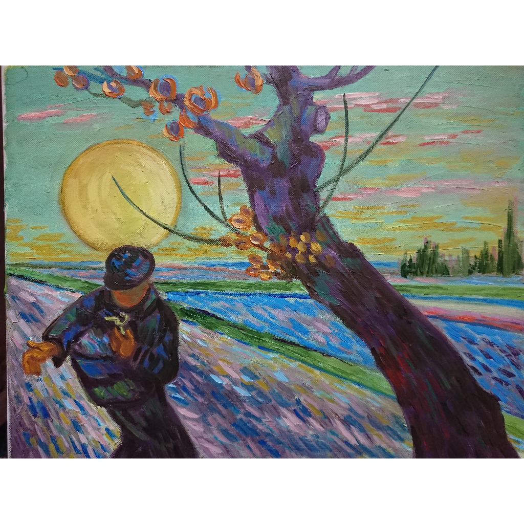 Người Gieo Hạt - Tranh Sơn Dầu Vẽ Tay 30x40cm
