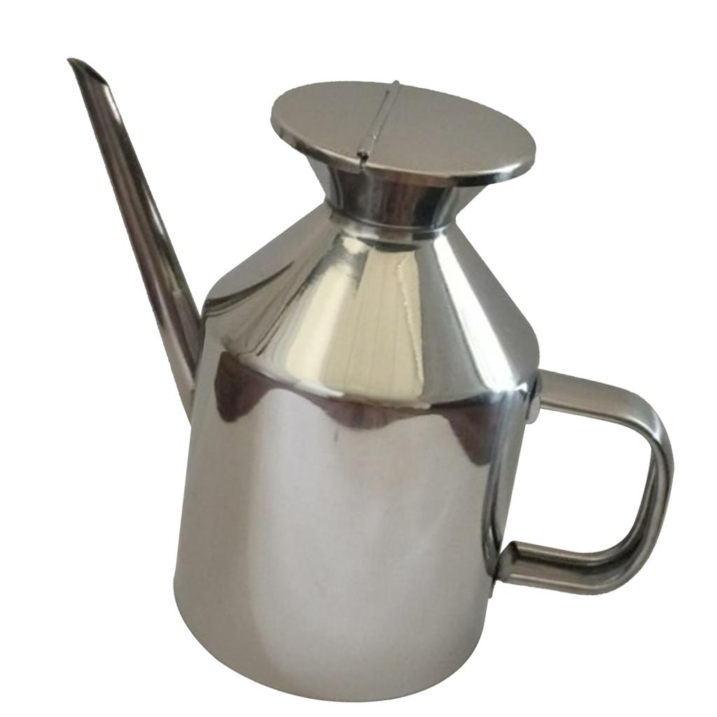 Oil Dispenser Stainless Steel Pot Vinegar Bottle Soy Sauce Kettle BBQ 625ml