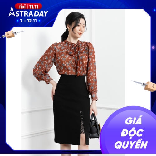 Áo Sơ Mi Nữ Công Sở Dài Tay WHITE ANT Thiết Kế Cổ Dây Nơ Có Thể Tháo Rời, Chất Liệu Voan Chiffon Mềm Mịn 170300108