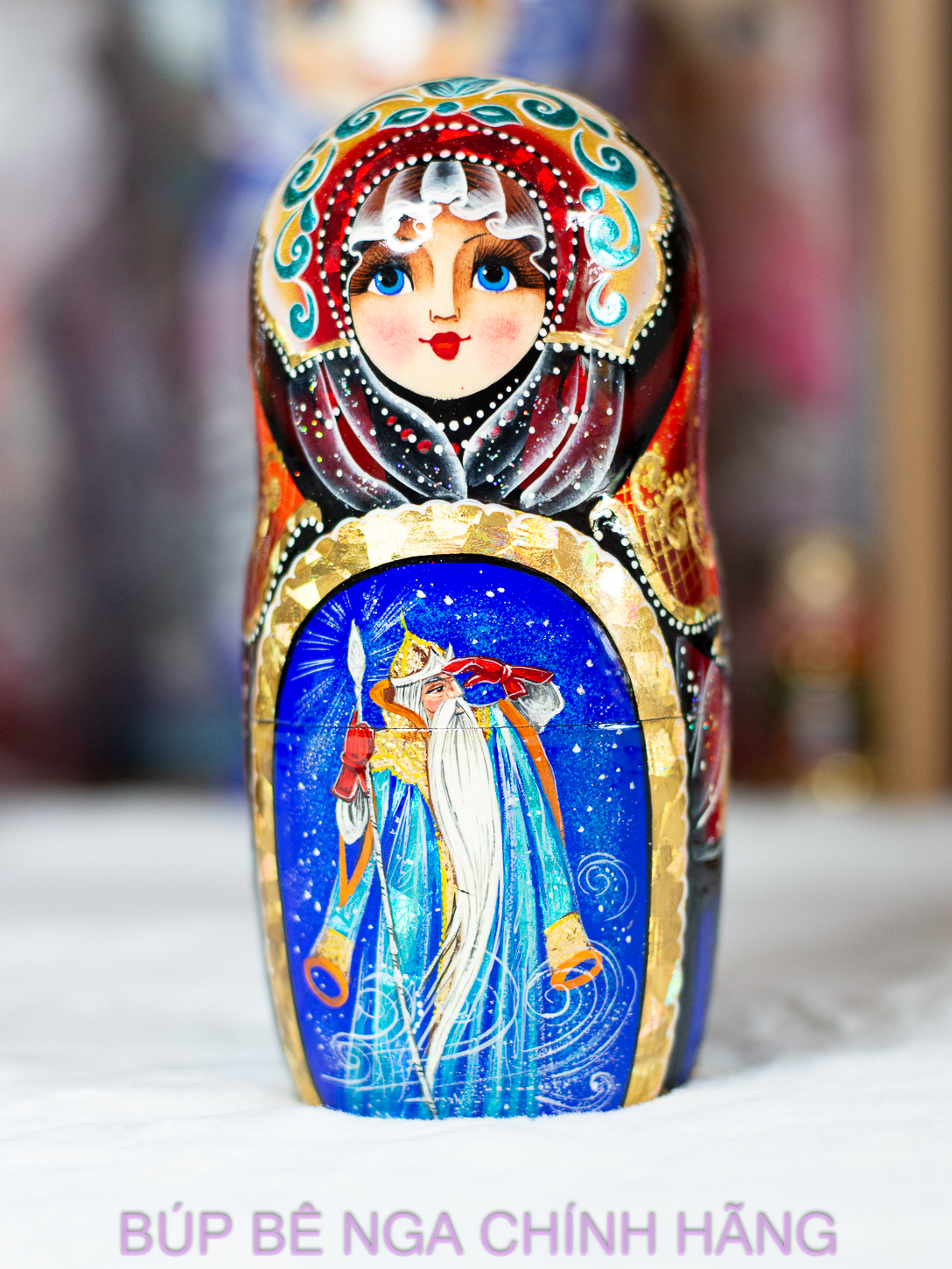 BỘ BÚP BÊ NGA MATRYOSHKA CAO CẤP 5 LỚP 18CM "CÔNG CHÚA TUYẾT"