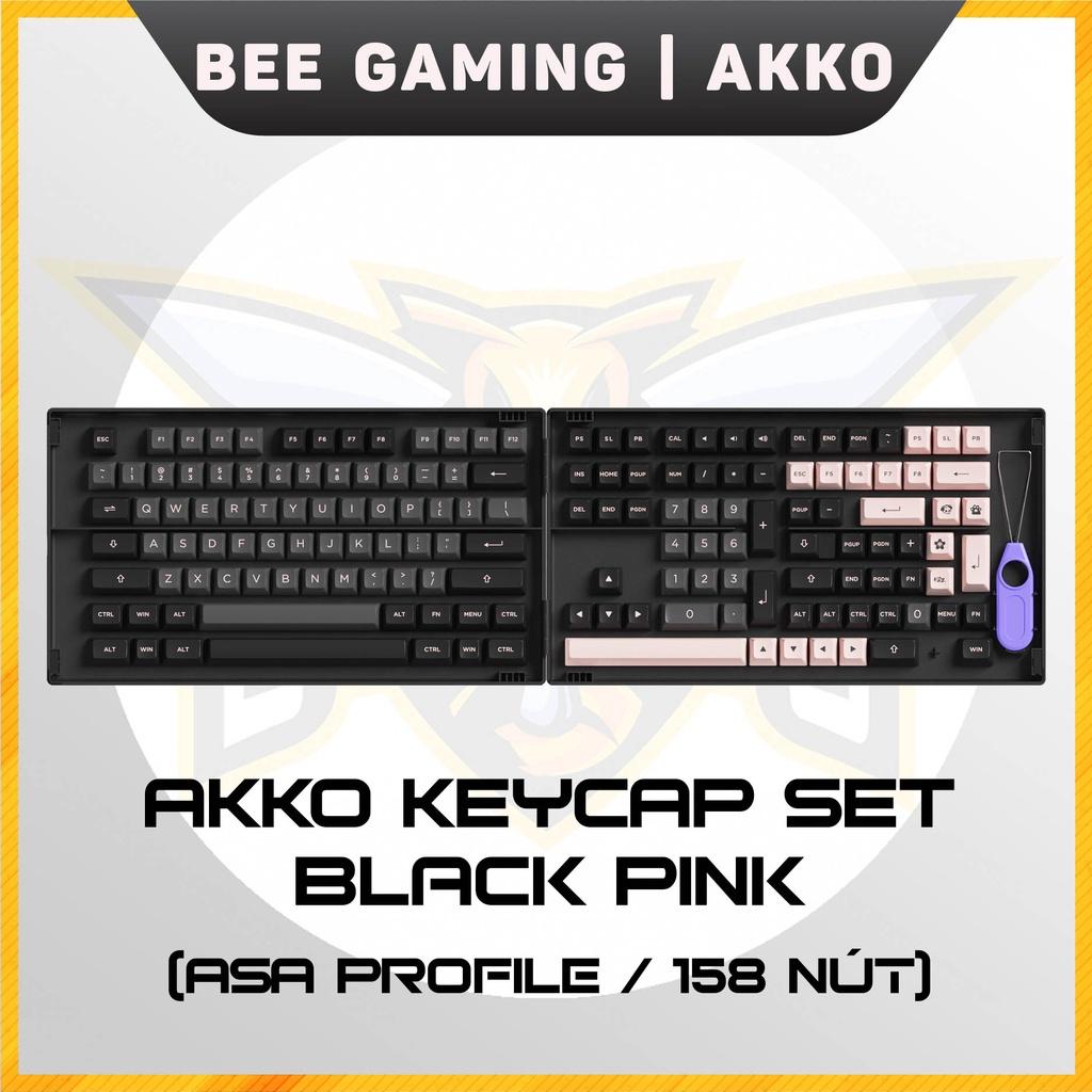 Bộ keycap AKKO - Black Pink (PBT DoubleShot / ASA profile / 158 nút)