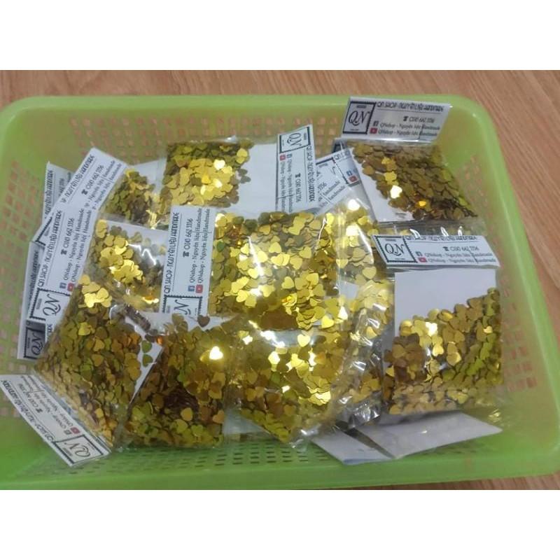 Kim tuyến hình sao tim trang trí khung ảnh, kim sa hình sao tim trang trí
