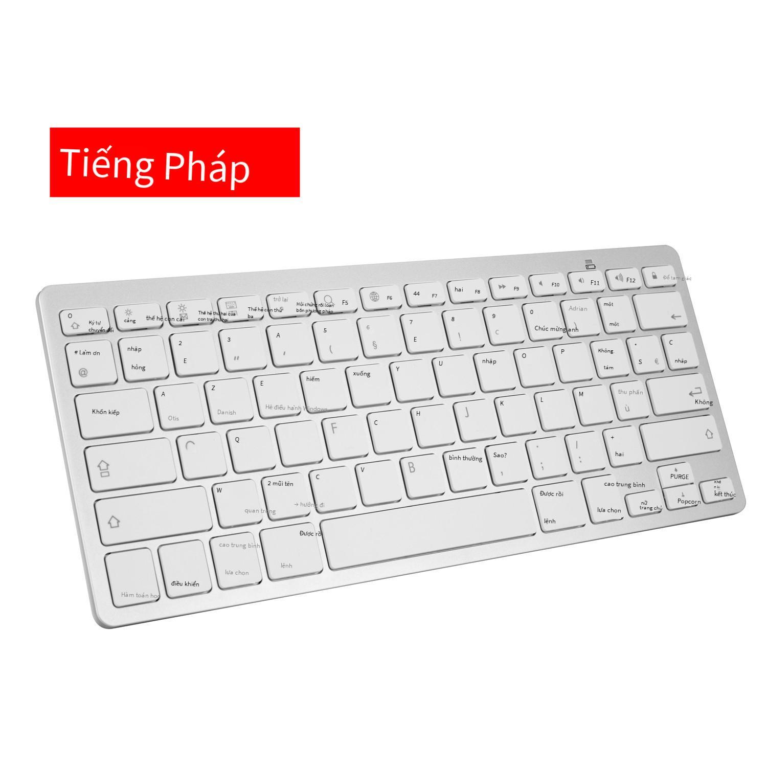 Đảm bảo chất lượng X5 Bàn phím tiếng Anh và tiếng Pháp đốm trắng phù hợp với điện thoại máy tính bảng Android iPad Bàn phím bluetooth tiếng Pháp