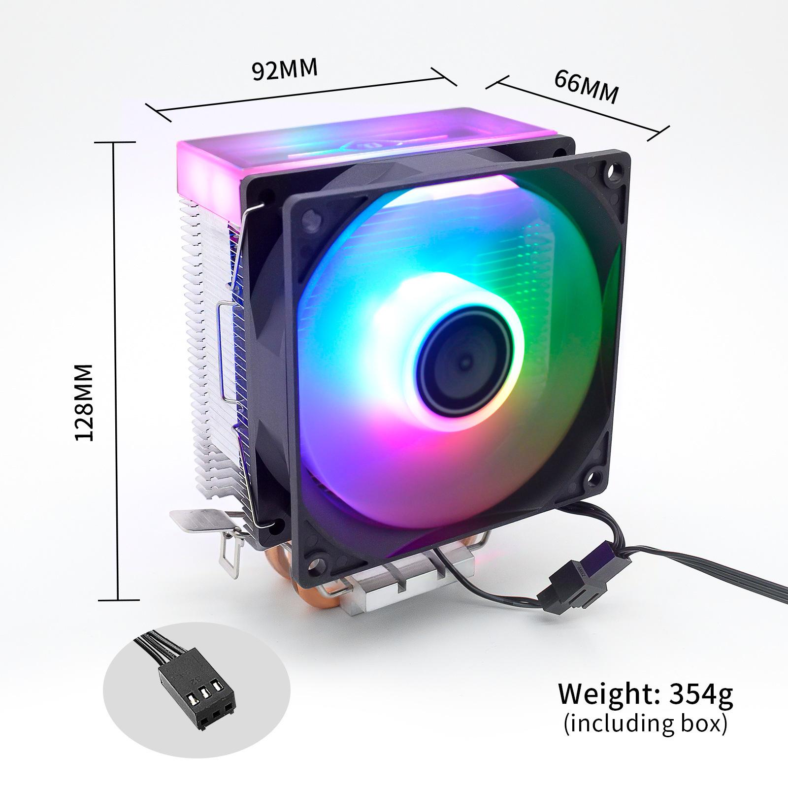 Đặc biệt máy tính để bàn đa nền tảng CPU ống dẫn nhiệt kép tản nhiệt 2 ống đồng không gian vô tận chói mắt tắt tiếng quạt