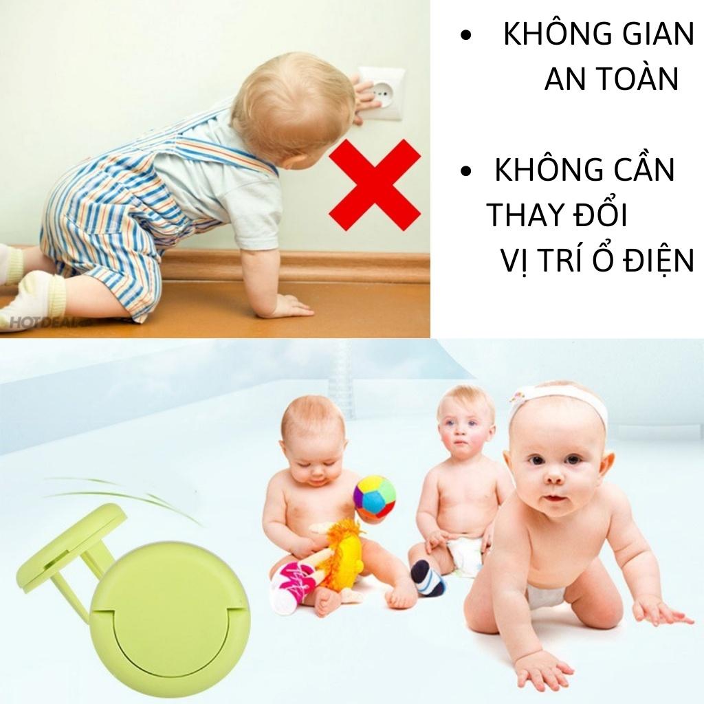 Bịt ổ điện 2 chấu 3 chân nhiều màu chống giật an toàn cho bé nút có nắp kéo BABO TBB15