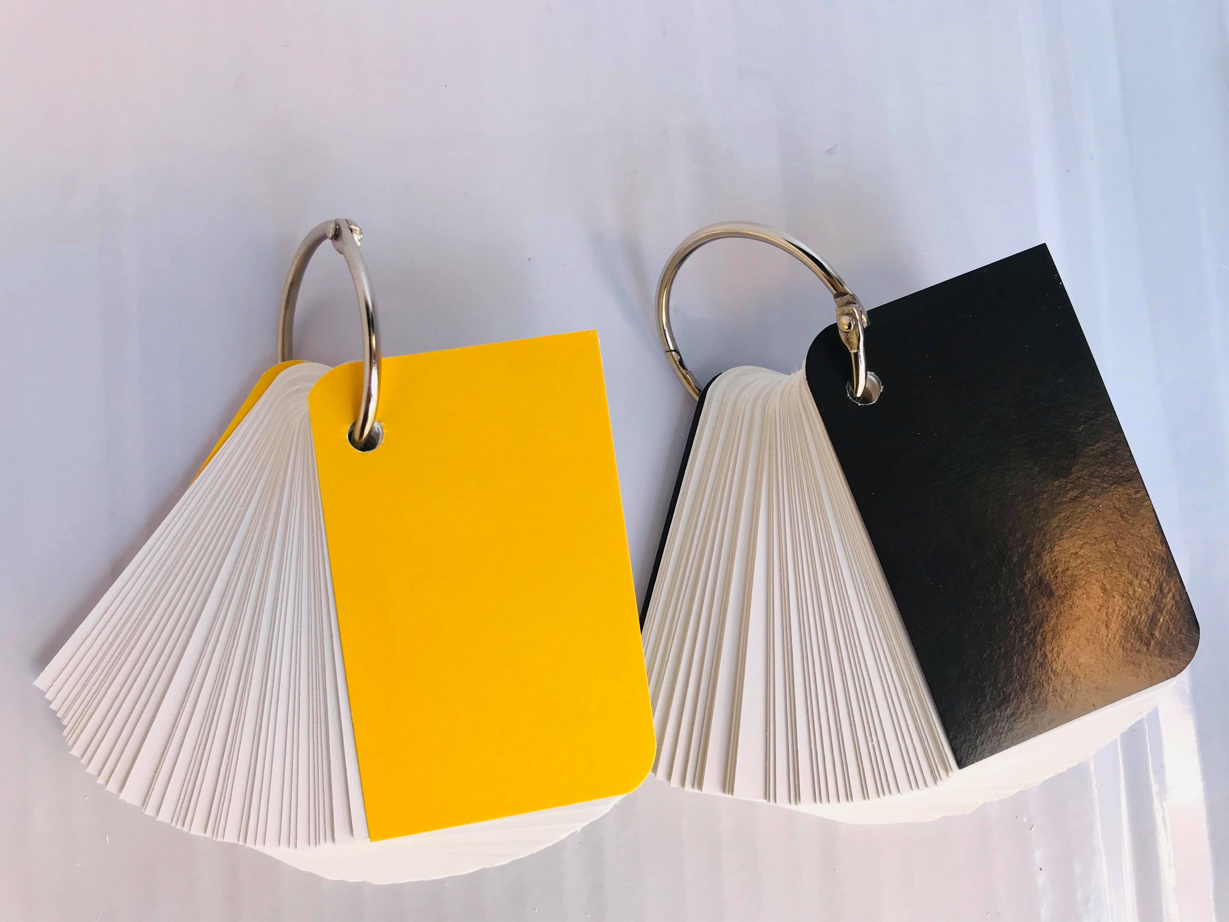 COMBO 2 tập flashcard trắng chiếc lá siêu dễ thương. Flashcard thẻ học từ vựng tiếng anh nhật hàn trung cao cấp | Bộ thẻ học tiếng nước ngoài tặng kèm khoen