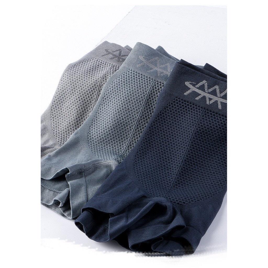Hộp 3 quần lót nam cotton cao cấp AAA, quần sịp nam Boxer vải co giãn 4 chiều, mềm mại, cực thoáng mát