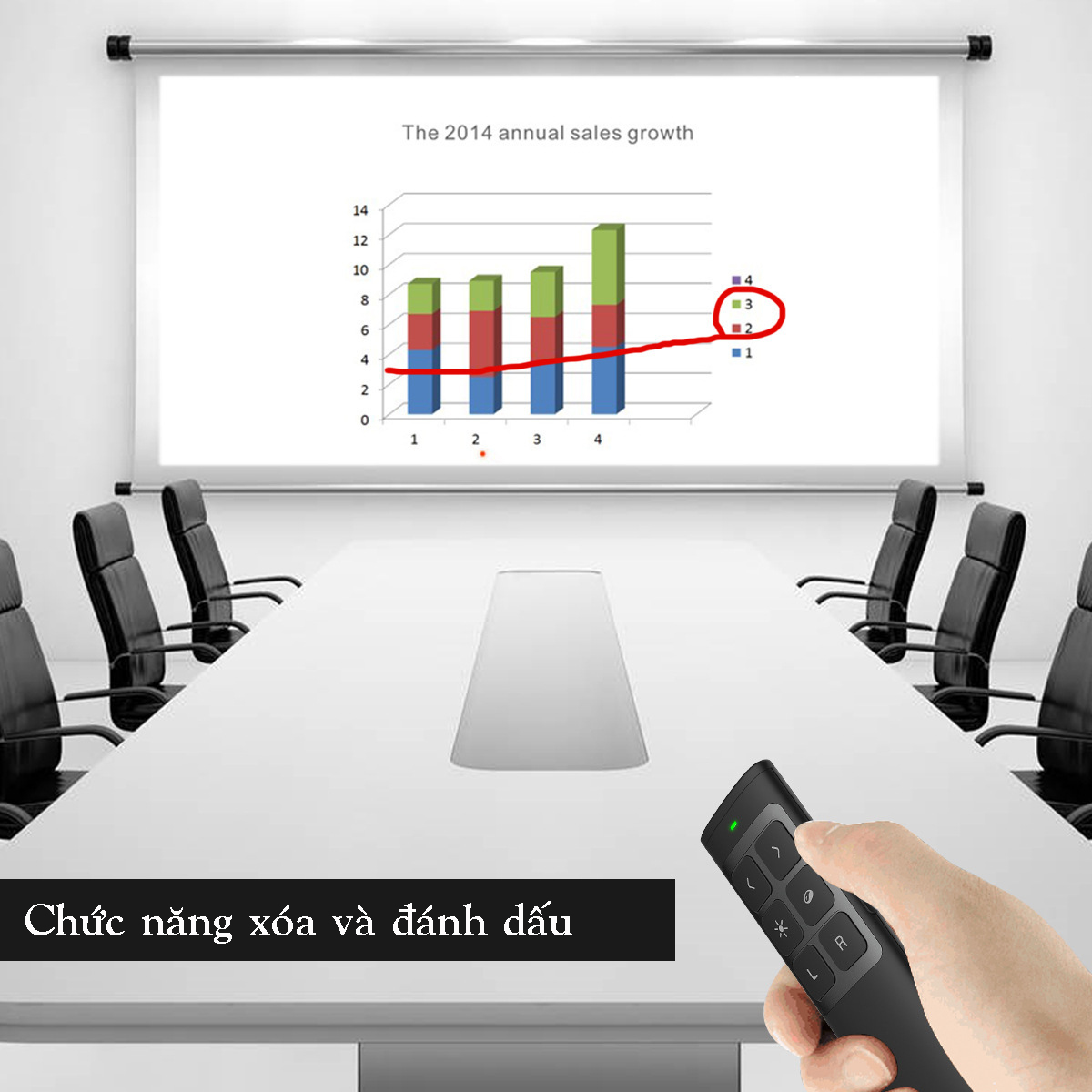 Bút trình chiếu laser Slide Powerpoint cao cấp điều khiển chuột, bật video thuyết trình sạc điện