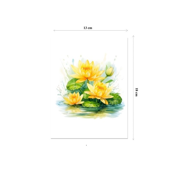 F57 -  Thiệp 3D Hoa Súng Vàng &amp; Chuồn Chuồn – Pop Up Card Viethands Giftshop