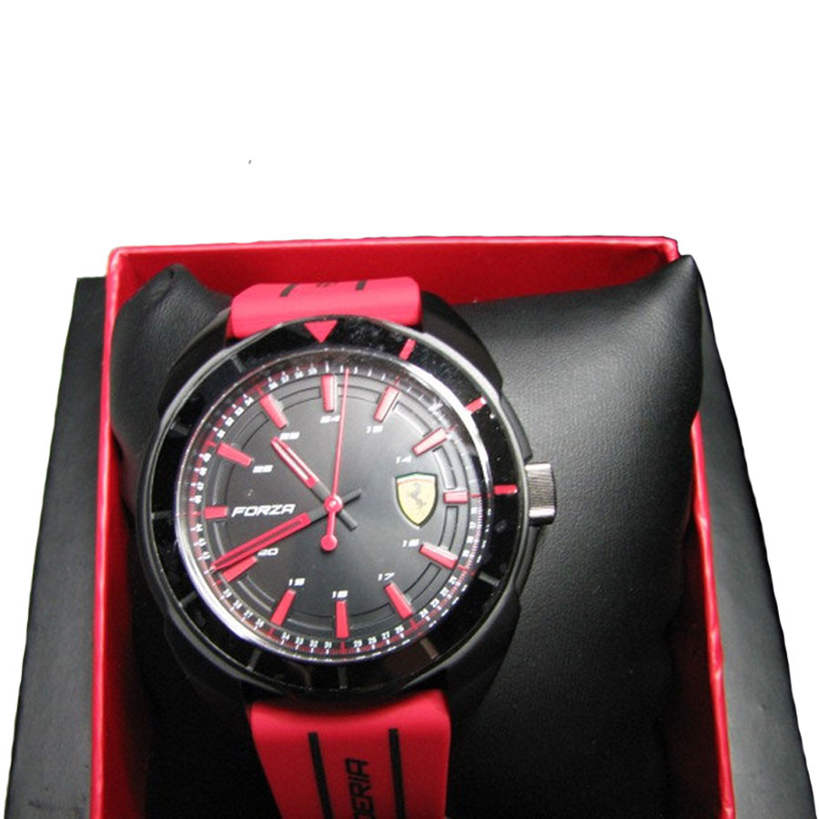 Đồng Hồ Ferrari Nam Dây Cao Su Pin-Quartz 0830544 - Mặt Đen (45mm)