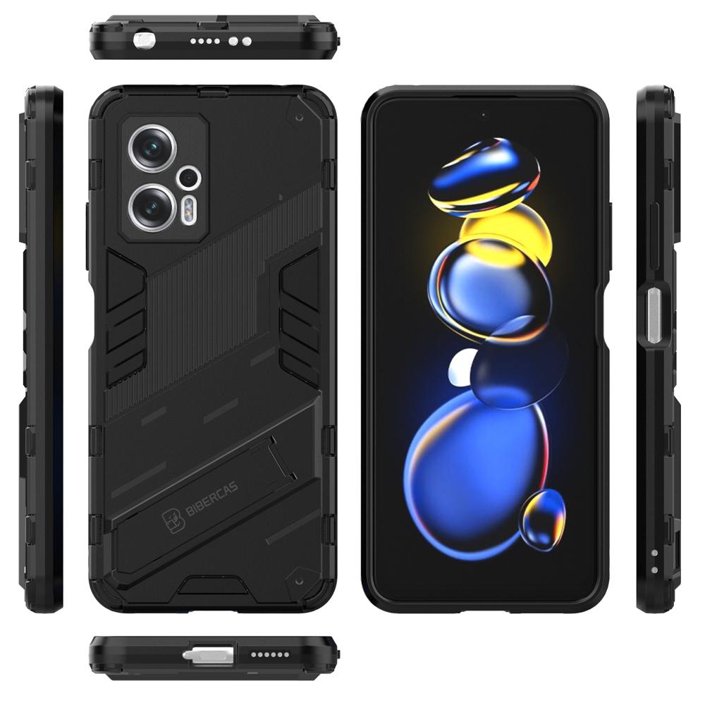 Ốp lưng cho Xiaomi Redmi Note 11T Pro Poco X4 GT chống sốc Iron Man PUNK cao cấp kèm giá đỡ