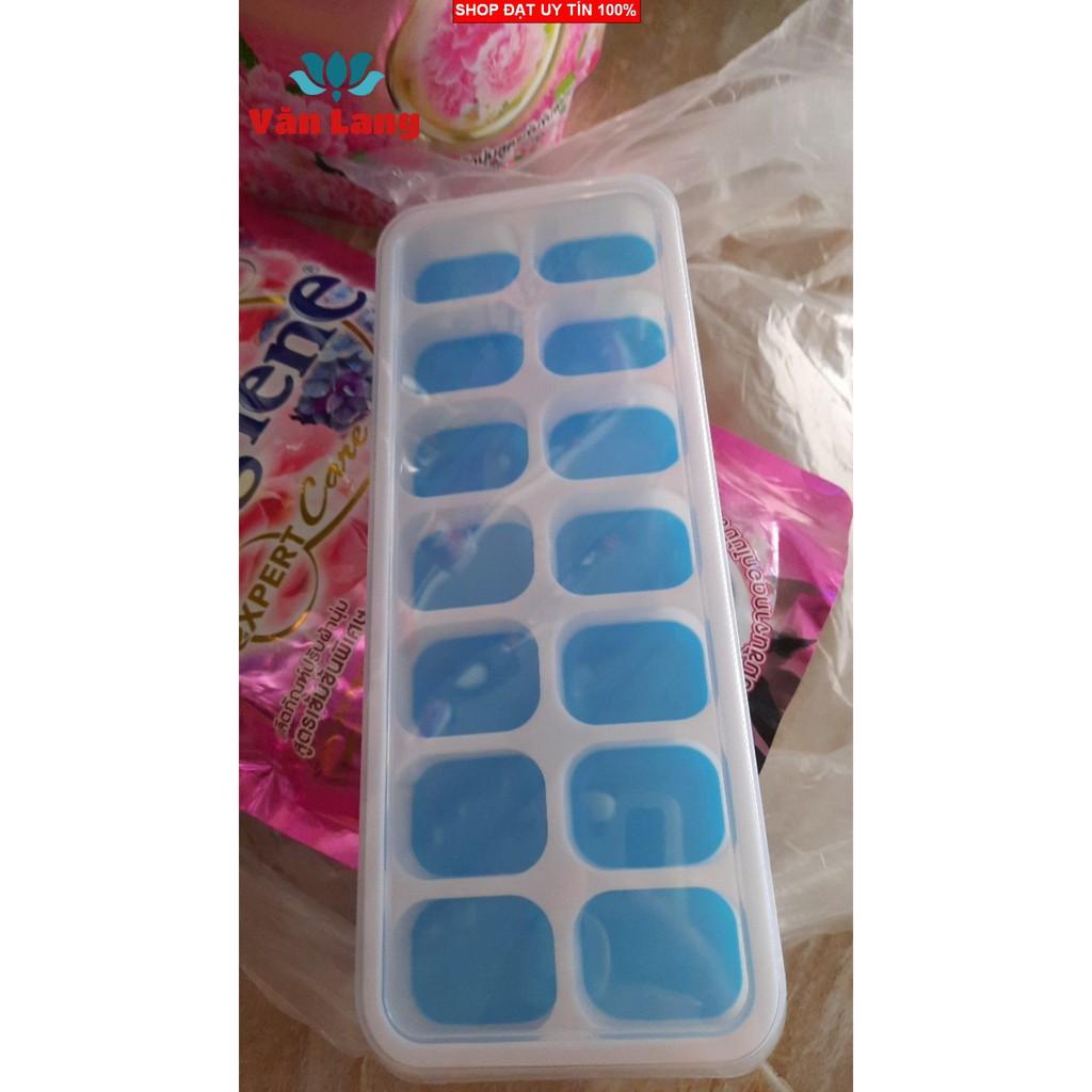 2 Khay làm đá silicon chống dính 14 ô có nắp đậy