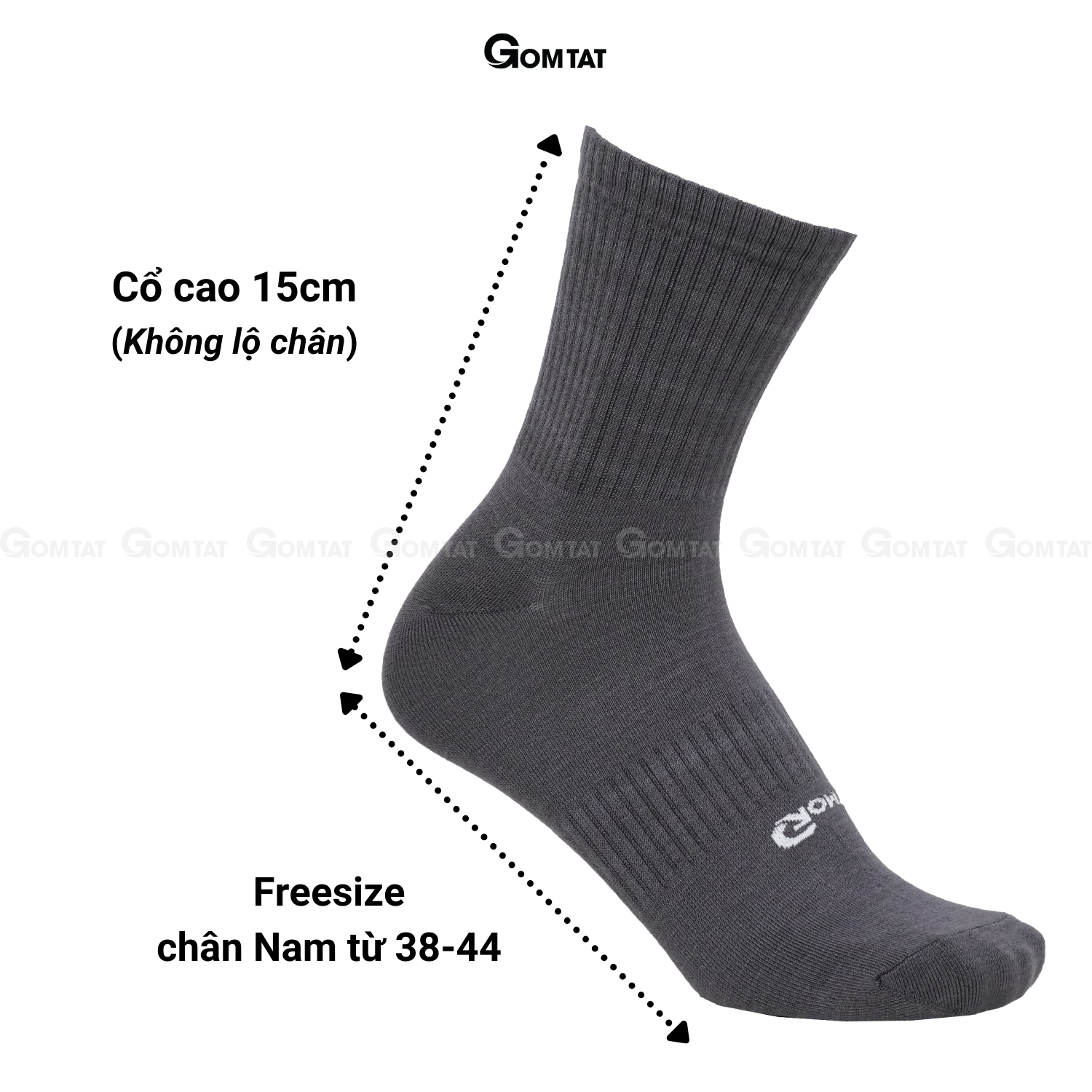 Tất Cổ Cao Sợi Tre Cao Cấp, Vớ Nam Đi Giày Tây Vải Sợi Tre Mềm Mịn, Thoáng Mát - GOMTAT-TRECAO-1DOI