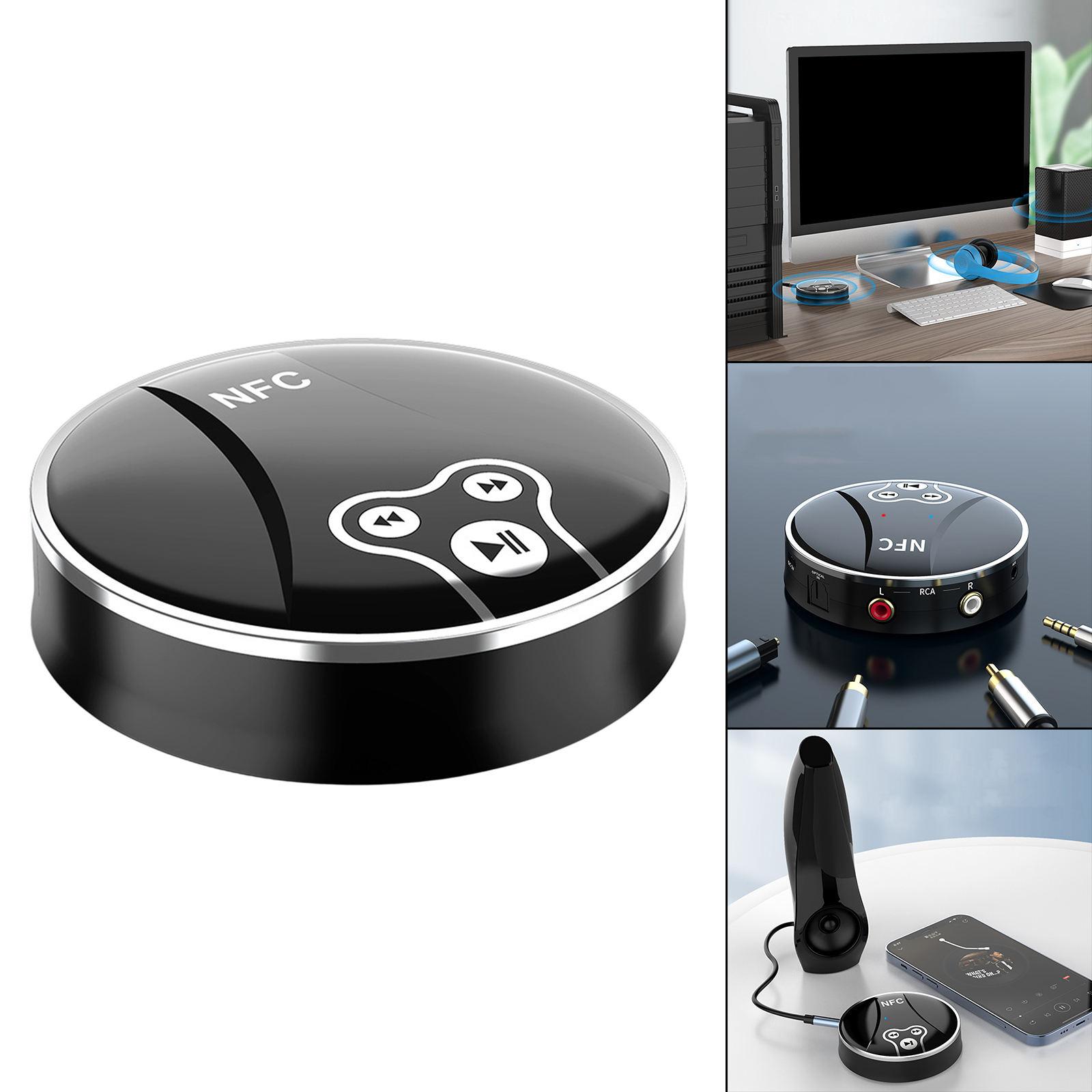 Portable Transmitter Receiver Bluetooth 5.0 NFC to 2 RCA Audio Adapter