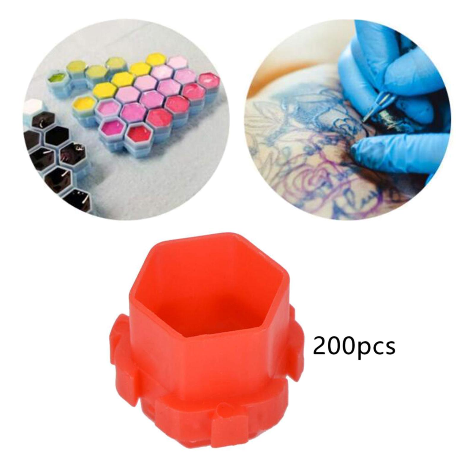 200Pcs Plastic Honeycomb Pigment Holder Tattoo Ink Cups