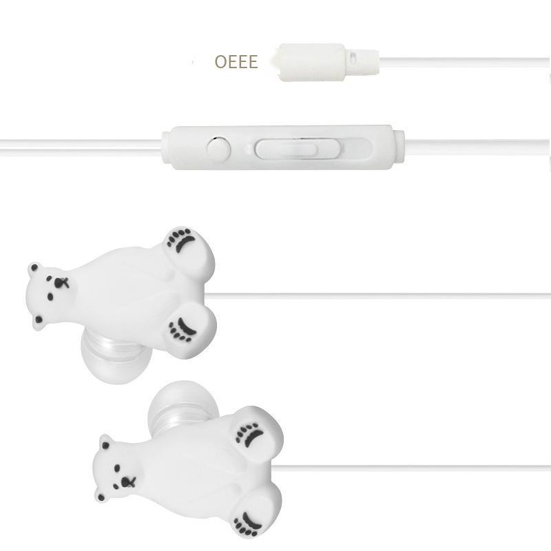 Đảm Bảo Chất Lượng Mới Sáng Tạo PVC Panda Hoạt Hình Tai Nghe Loại Đa Năng Có Dấu Điều Khiển Dây Tai Nghe Nhạc Quà Tặng Tai Nghe Sáng Tạo