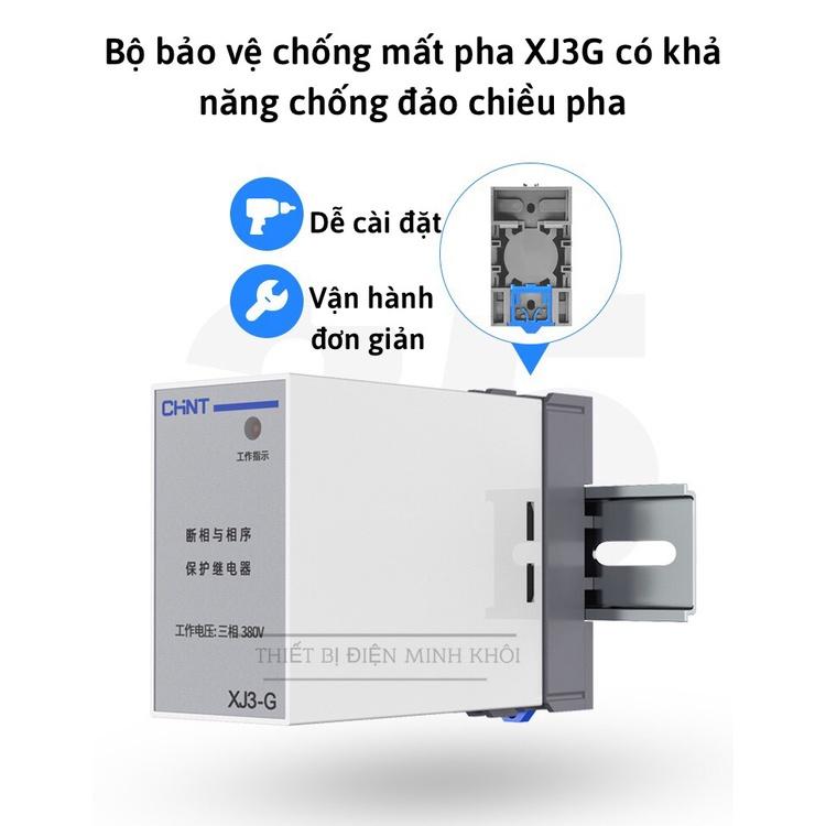 Rơ Le Bảo Vệ Mất Pha Chint XJ3-G, bộ bảo vệ điện áp chống mất pha chint