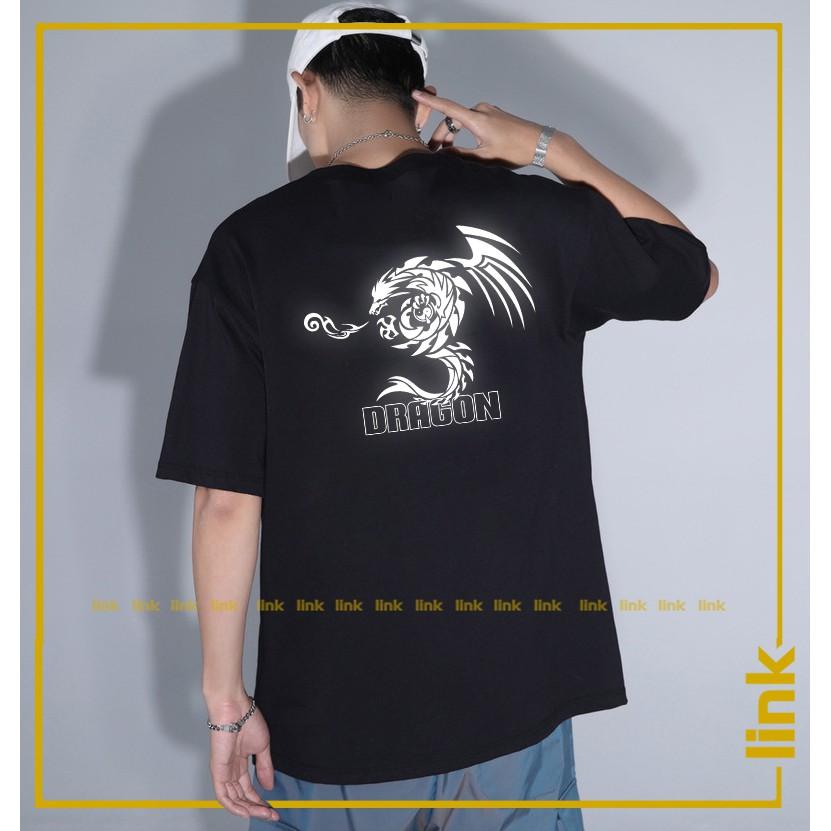 Áo phản quang bạc RỒNG - DRAGON chất unisex tay lỡ