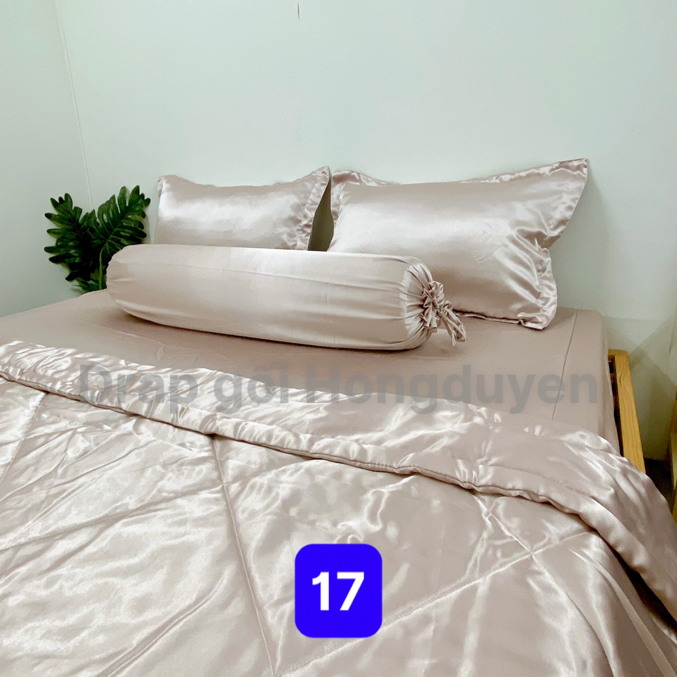 Trọn bộ chăn-vỏ gối-ga phi bóng 1m6/1m8 trơn hồng da 17. Bộ drap phi bóng 1 màu. Bộ grap phi bóng. Bộ drap phi lụa. Bộ grap phi lụa. Bộ ga phi lụa. Ga giường - drap giường - grap giường - ra giường.