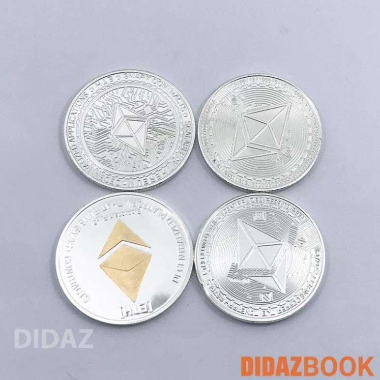 Combo 4 phiên bản - Đồng Xu Ethereum - Ether - ETH mạ vàng 24k đồ lưu niệm,trang trí,sưu tầm, quà tặng