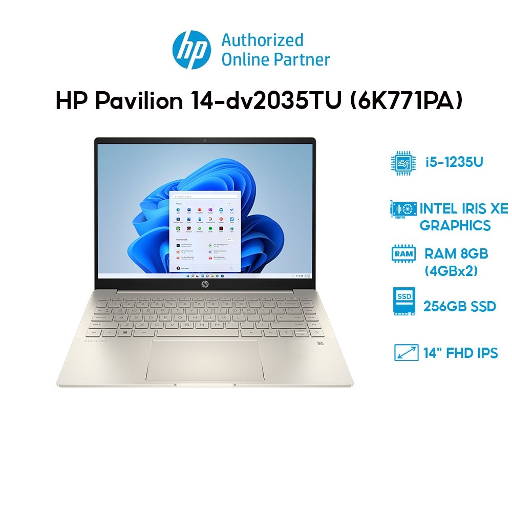 Laptop HP Pavilion 14-dv2035TU (6K771PA) (i5-1235U | 8GB | 256GB | 14' FHD | Win 11) Hàng chính hãng