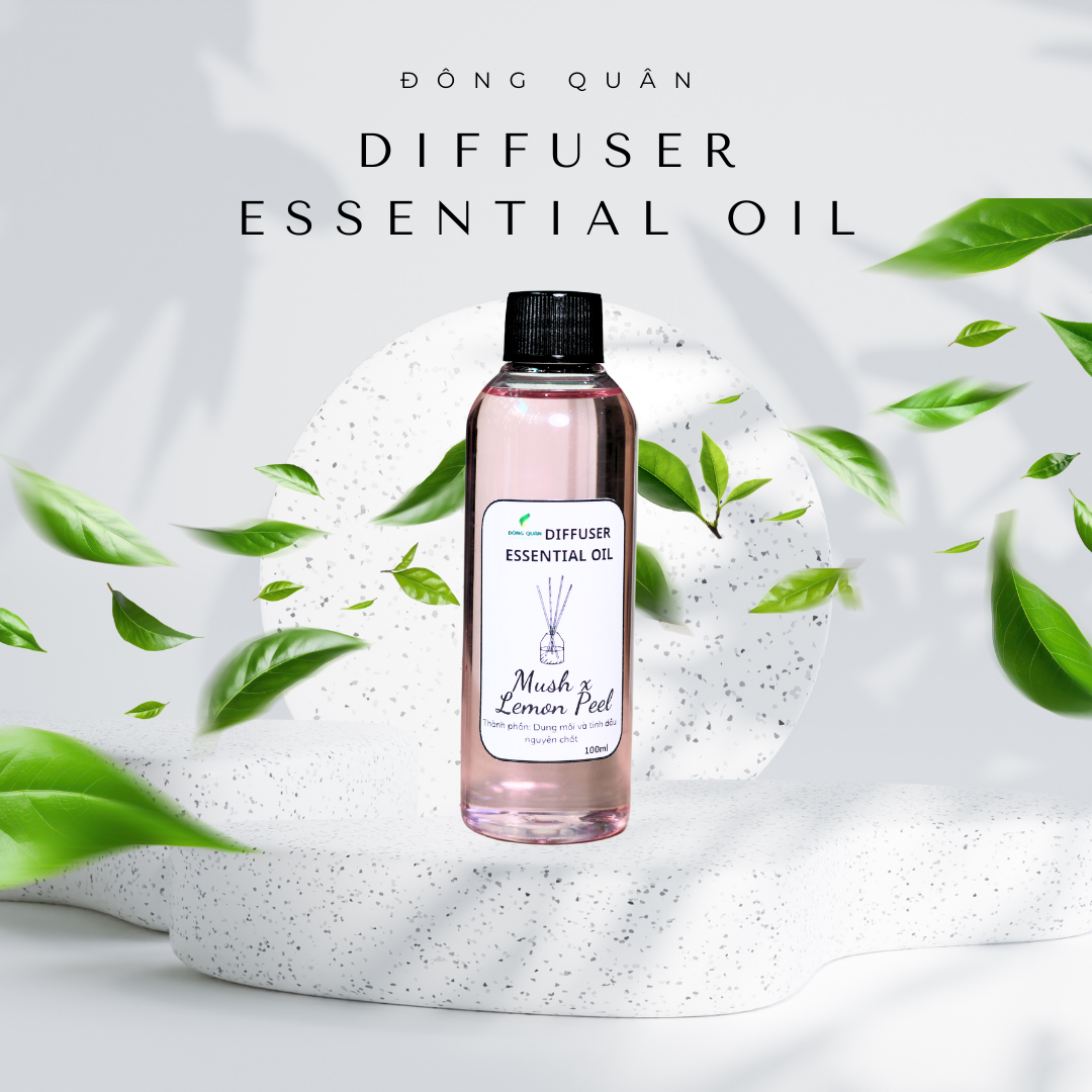 Chai Refill tinh dầu tán hương MUSK &amp; LEMON PEEL (Xạ Hương &amp; Vỏ Chanh) 100ml, thơm phòng, tỏa hương, tíết kiệm.