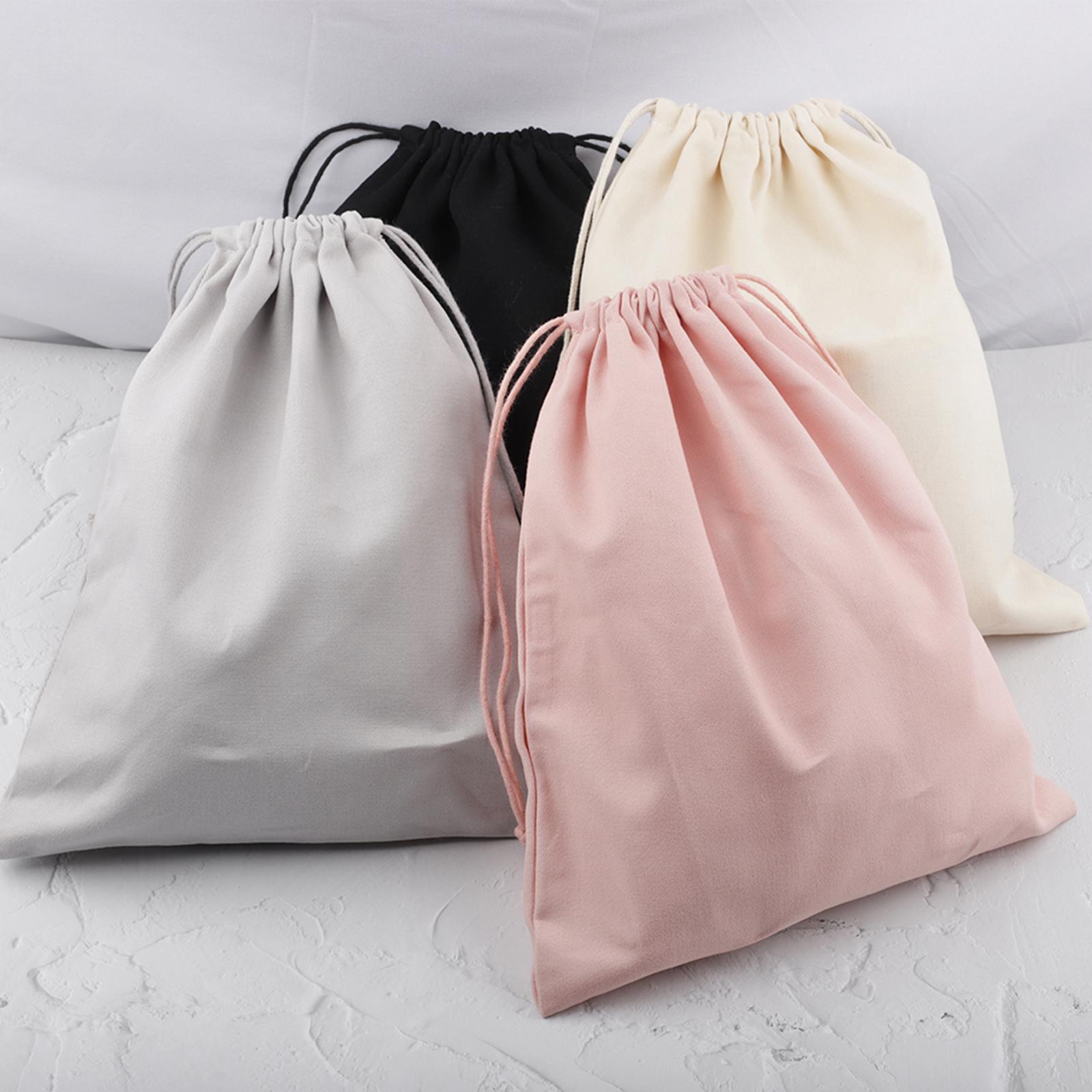 2 Pieces Portable Drawstring Canvas Shoe Storage Bags Laundry Organizer Bag