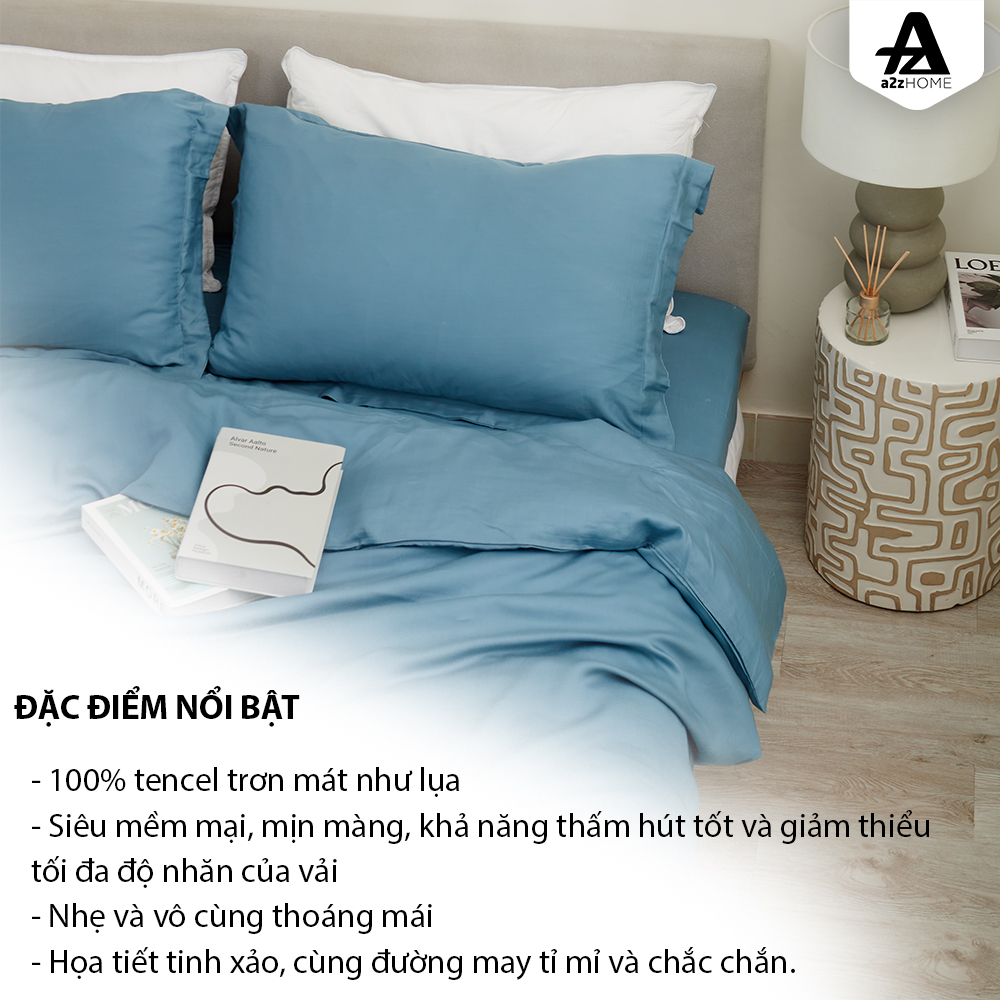 Bộ Ga Trải Giường 4 Món Stone Grey Mềm Mại, 100% Tencel Cao Cấp A2Z Home