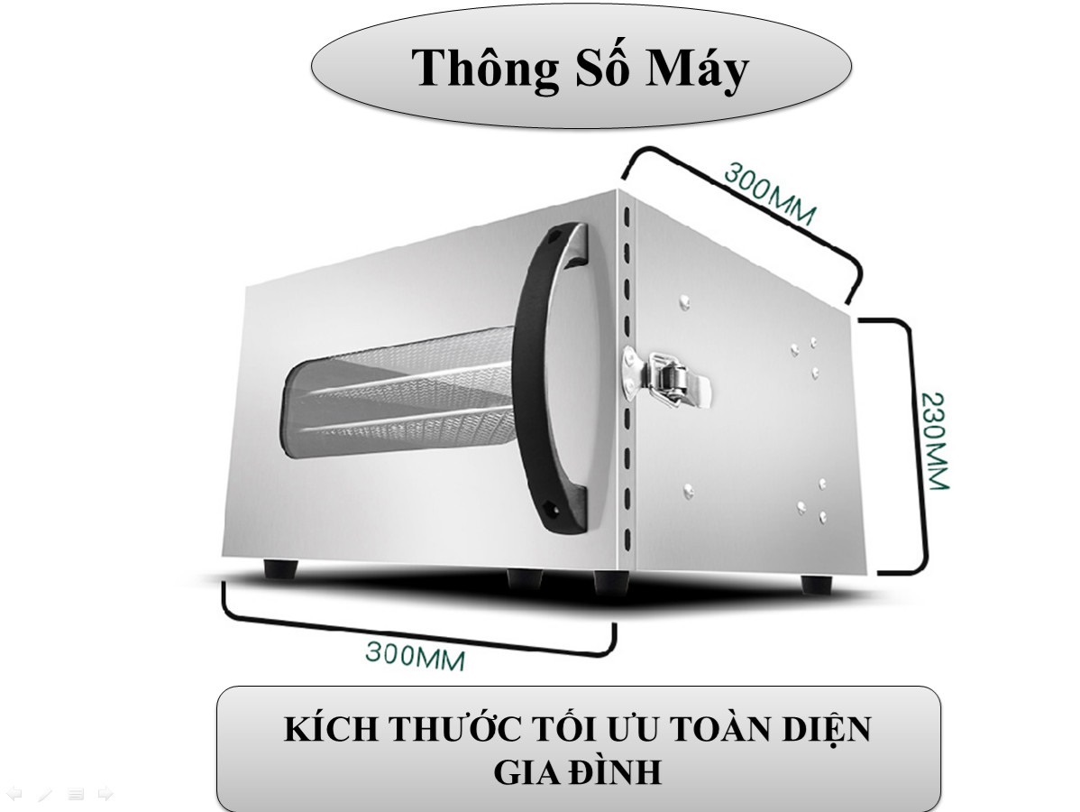 Máy Sấy Hoa Quả Thực Phẩm Gia Đình Inox 6 Khay