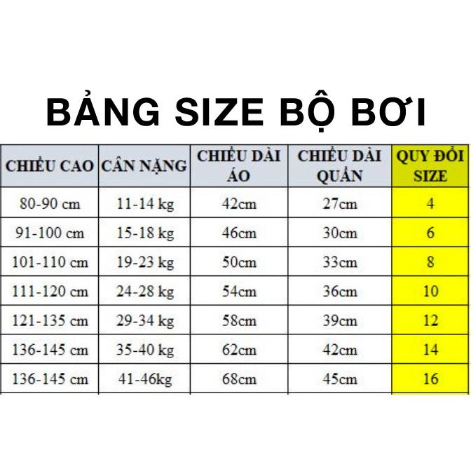 Set Đồ bơi bé gái 3 chi tiết, bộ bơi cho trẻ em từ 2 đến 12 tuổi, size đại 46kg bikini SEA