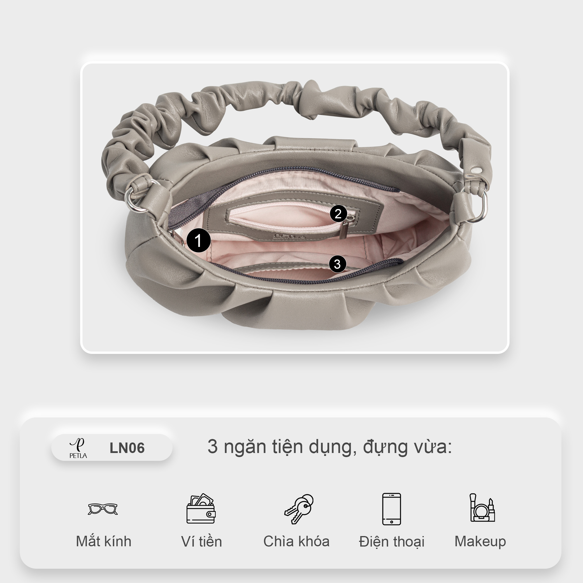 Túi nữ kẹp nách dáng thuyền thời trang LN06