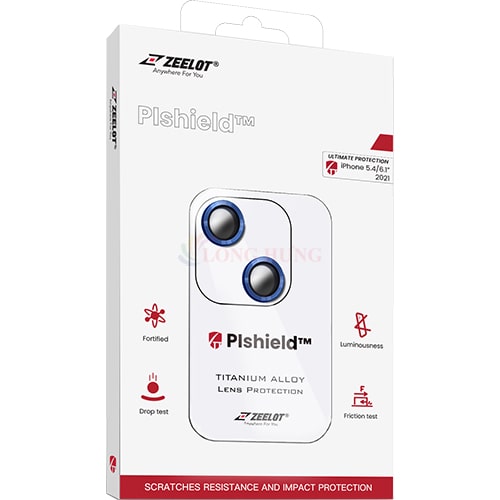 Dán Camera cường lực viền màu chống va đập Zeelot PIshield iPhone 13/13 Mini - Hàng chính hãng