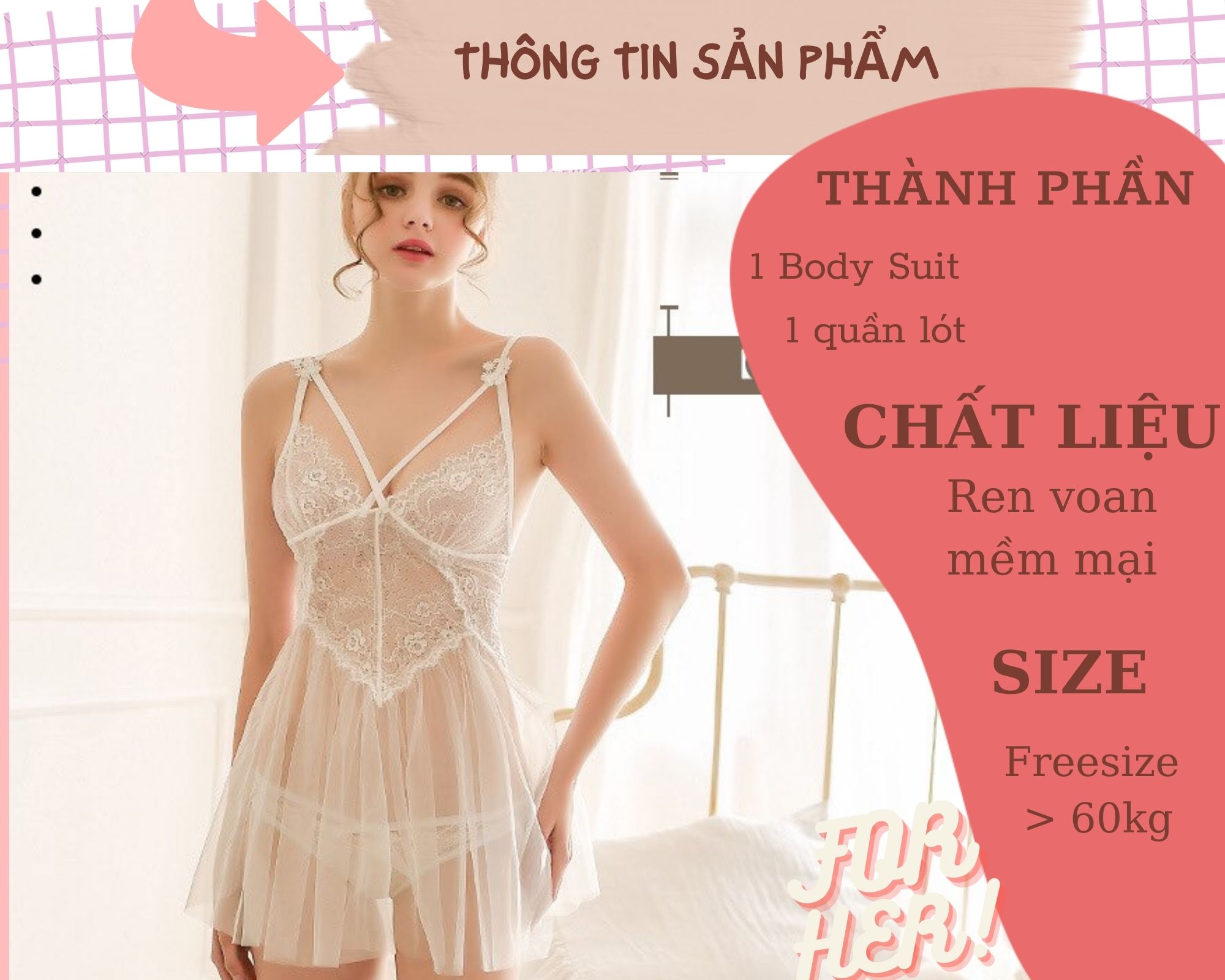 Váy ngủ nữ phối ren sexy quyến rũ