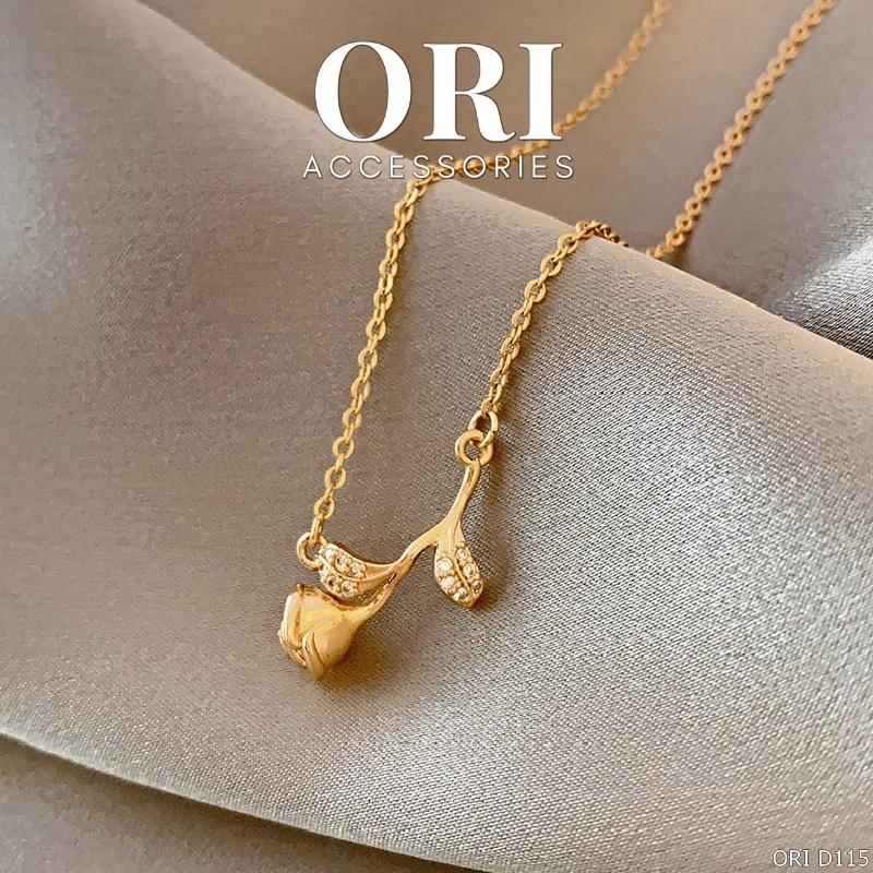 Dây chuyền nữ họa tiết hoa hồng Aliyah sang trọng ORI ACCESSORIES D115