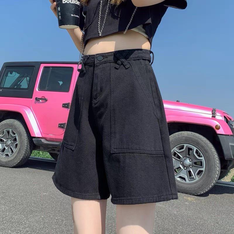 Quần Short Nữ Ống Rộng Vải Kaki Lưng Cao Đai Chéo Hàn Quốc - Quần Sooc Đùi Nữ Cạp Cao Ulzzang Thời Trang (KKDC)