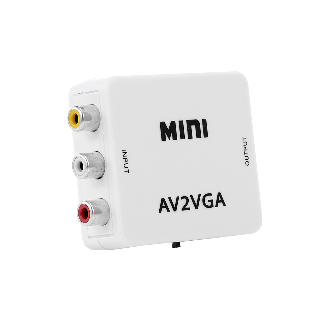 Bộ chuyển đổi AV sang VGA 1080P HD Mini VGA Converter Bộ chuyển đổi video ABS Shell cho STB / Máy tính