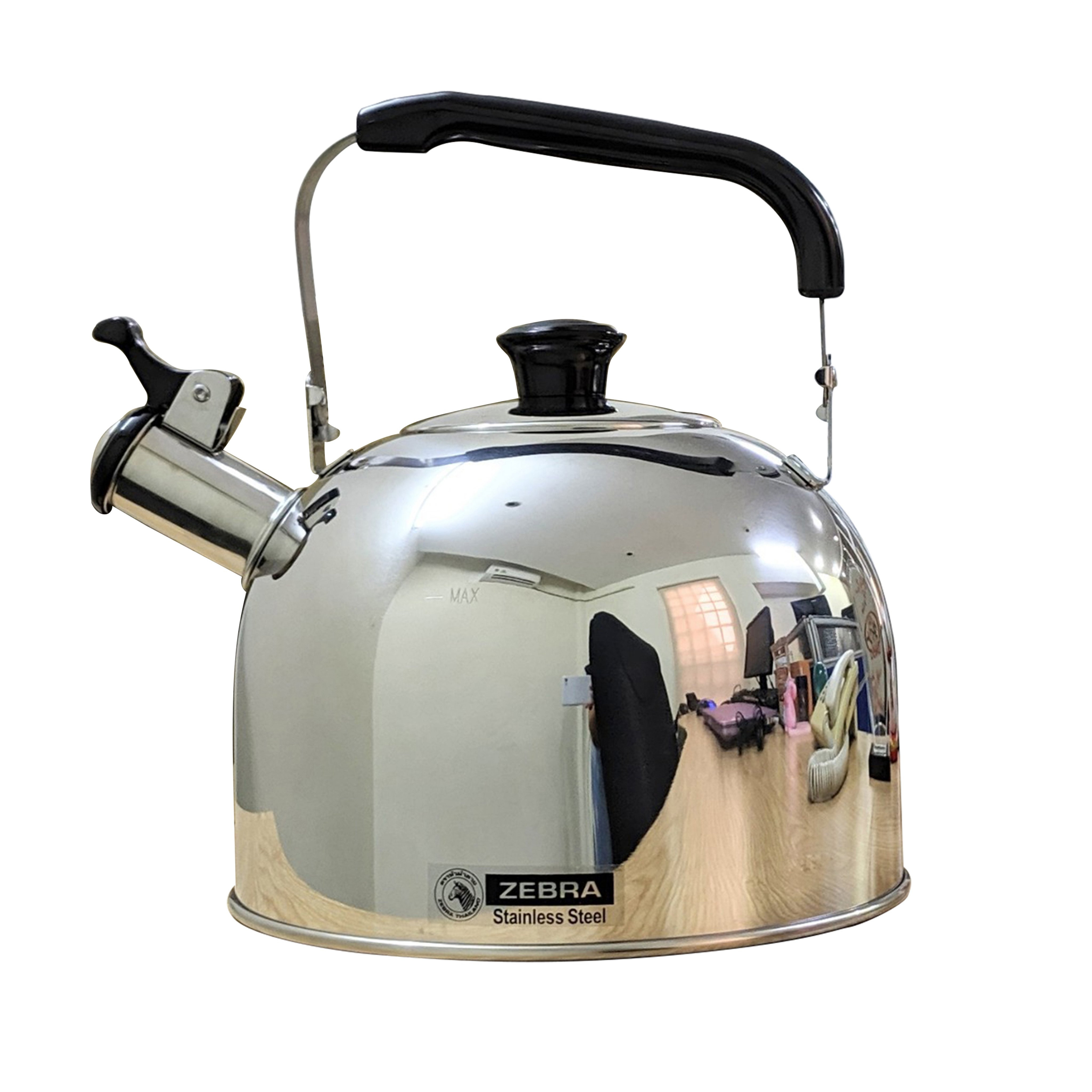 Ấm đun nước 3,5 lít, có còi, bằng Inox, chính hãng Zebra