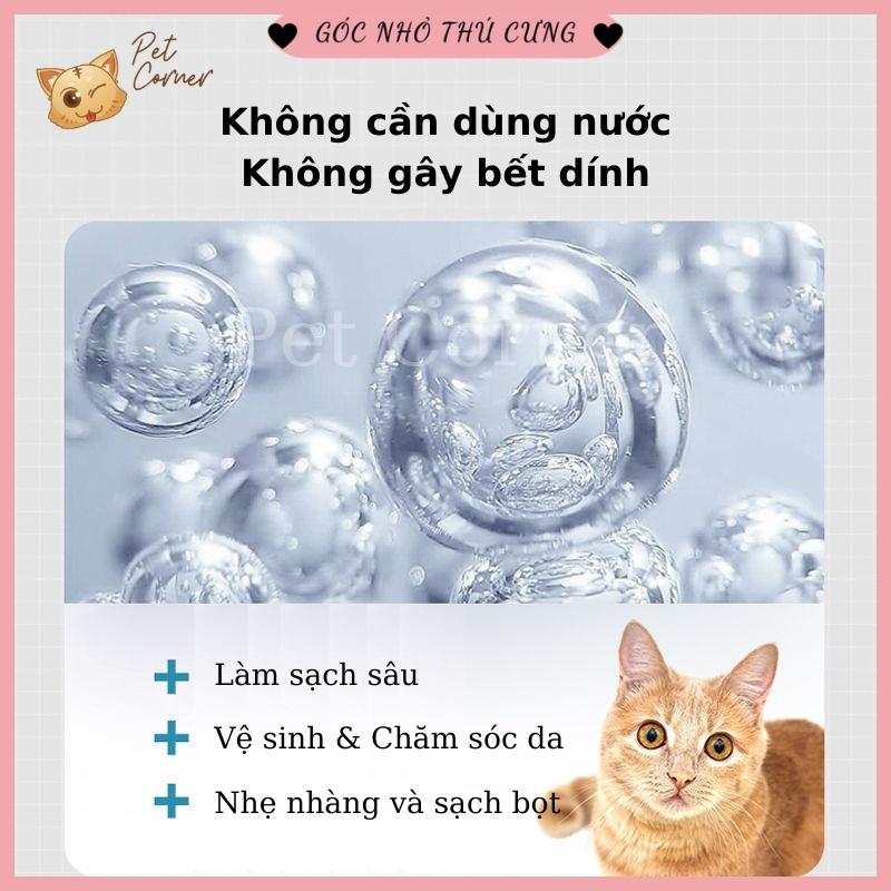 Sữa tắm khô cho chó mèo Borammy dạng bọt giúp khử mùi, diệt khuẩn và dưỡng lông