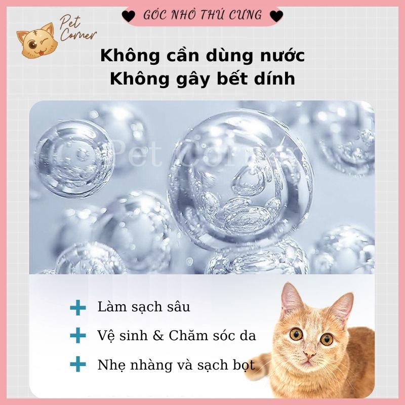 Sữa tắm khô cho chó mèo Borammy dạng bọt giúp khử mùi, diệt khuẩn và dưỡng lông (400ml)