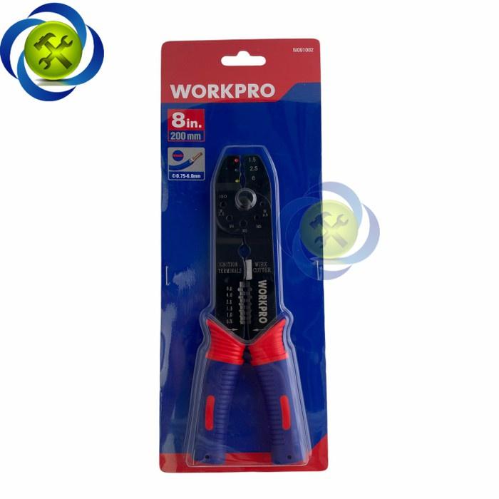 Kìm tuốt bấm cos dây điện Workpro W091002